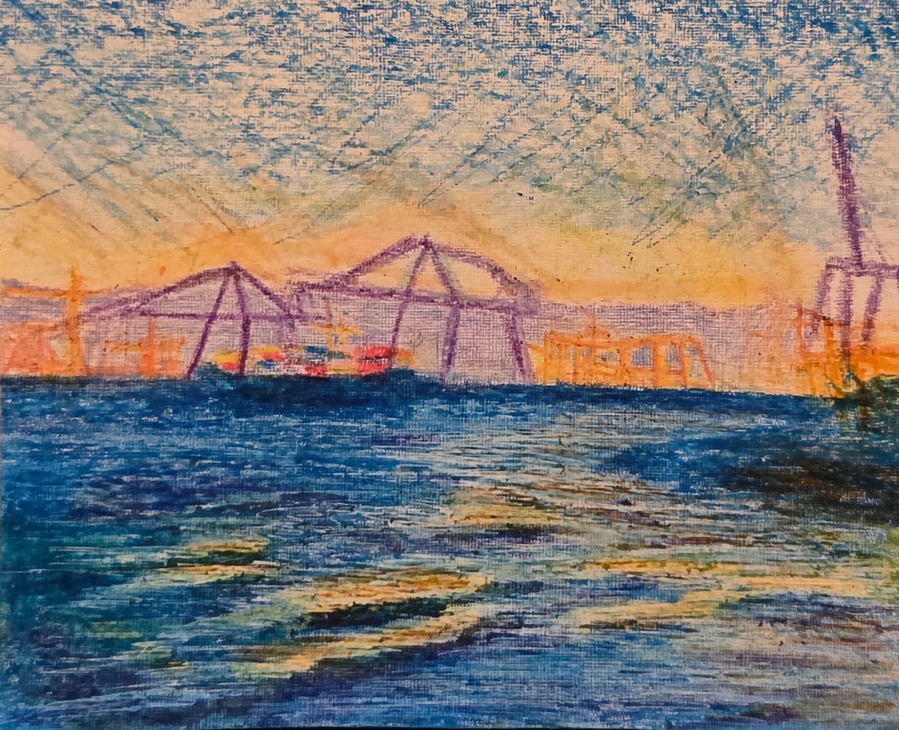 oil stick on paper, 2026